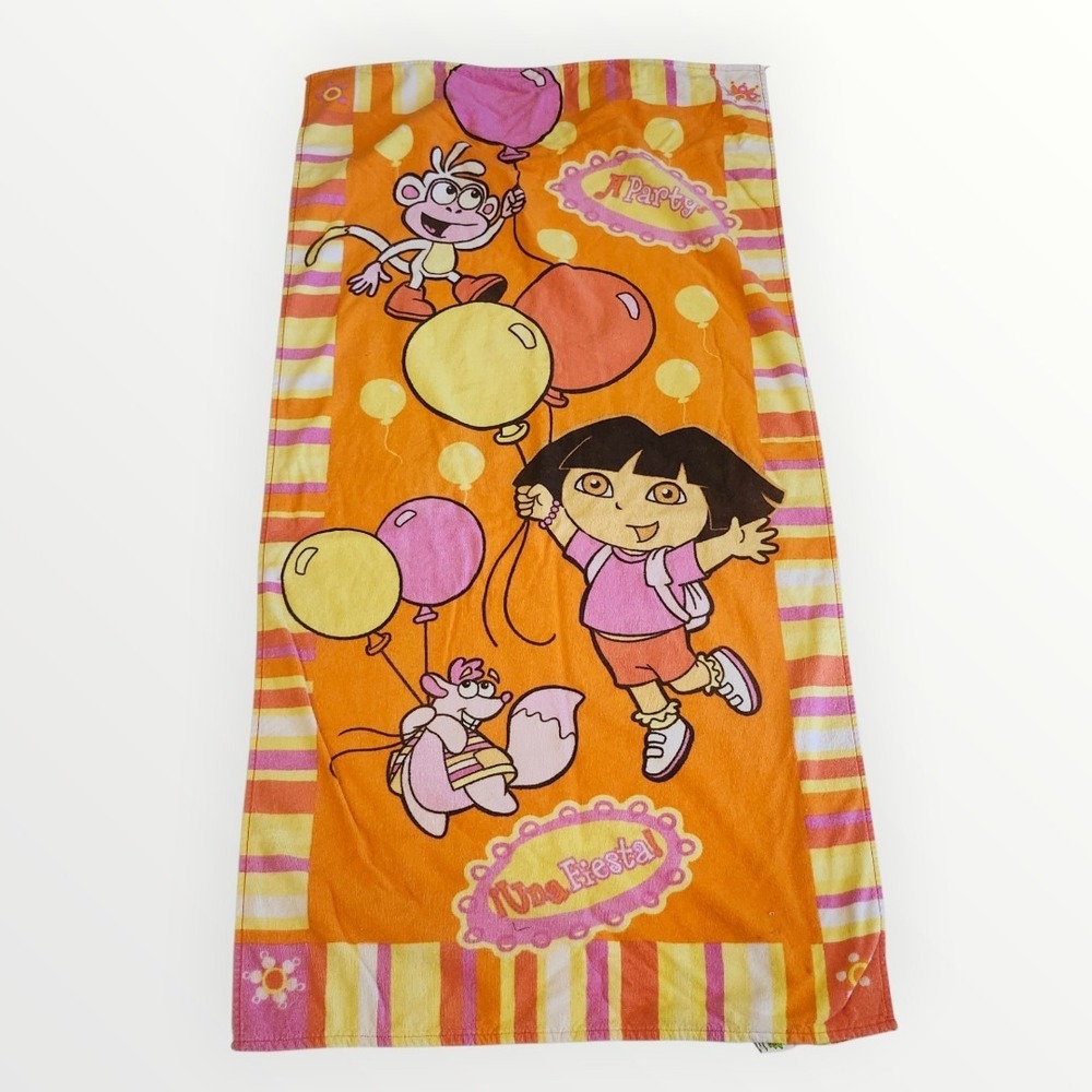 Vintage Dora the Explorer Beach Towel Orange Una Fiesta Vintage Y2K
